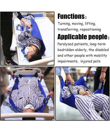 Positioning Bed Pad with Handles Incontinence Mattress Bedding Protector Liner for Hospital Bedridden Lift Moving Patient Elderly Seniors Turner Transfer Sling Home Nursing Blue - Buy Online on GoSupps.com