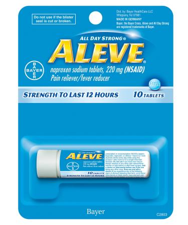Aleve Tablets with Naproxen Sodium 220mg NSAID Pain RelieverFever Reducer, 10 Count