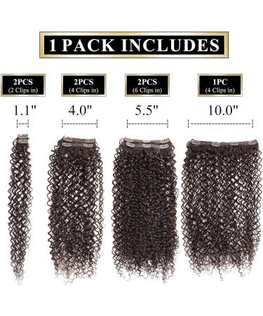 Hair Extensions 26" Kinky Curly Clip in Hair Extensions Synthetic Hair for Black Women Brazilian Real Remy Hair Kinkys Curly Synthetic Hair Clip ins Natural Black Color Hair Pieces(4-27) 26inches 65cm 4-27 - Buy Online on GoSupps.com