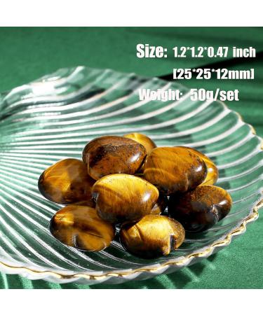 Xiannvxi 5pcs Tiger Eye Heart Stones - Natural Healing Crystals for Love & Meditation | International Shipping - Buy Online on GoSupps.com
