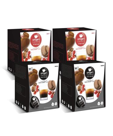 Origen & Sensations Dolce Gusto Pack of 64 Compatible Coffee Capsules - Origin & Sensations Coffee Capsules - 2 Extra Intenso Capsules - 2 Intenso Capsules - 64 Compatible Coffee Capsules