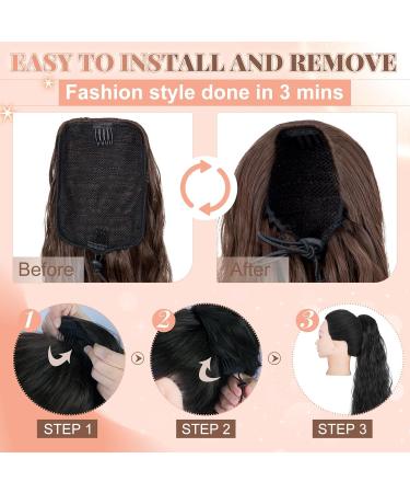 Rich Choices Ponytail Extension 32 Inch Extra Long Curly Hair Extensions Drawstring Ponytail Hair Extensions Afro Pony Tails Extensions Wavy Hairpieces - Medium Brown 32 Inch Medium Brown - Buy Online on GoSupps.com