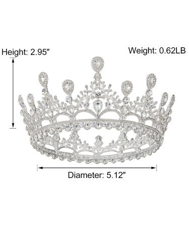 AW BRIDAL Rhinestone Wedding Tiara for Women - Silver Princess Crown Queen Crystal Birthday Tiara - Buy Online on GoSupps.com