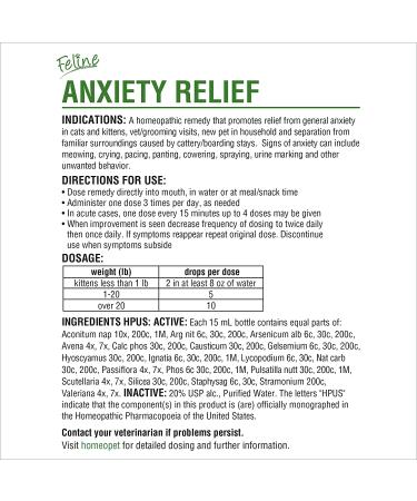 HomeoPet Feline Anxiety Relief - Stress & Anxiety Support for Cats - 15ml - Buy Online on GoSupps.com