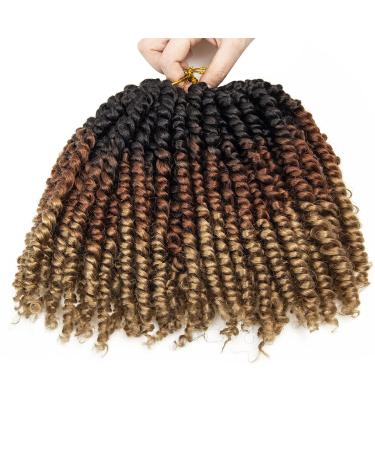 8 Packs Pre-twisted Passion Twist Crochet Hair | Ombre Color | 10 Inch Curly Ends Extensions | 1B/30/27 - Buy Online on GoSupps.com