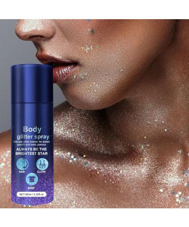 Glitter Spray Body Shimmer Spray 60mlfor Hair and Body Sparkling Spray Glitter Hairspray for Dating Stage Makeup - Buy Online on GoSupps.com