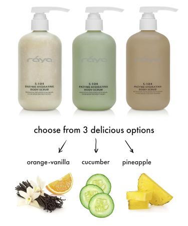 RAYA Enzyme Hydrating Body Scrub 16 oz - Cucumber Scented Exfoliating Scrub with Seaweed & Jojoba Beads | Gentle Skin Care for All Skin Types - Buy Online on GoSupps.com