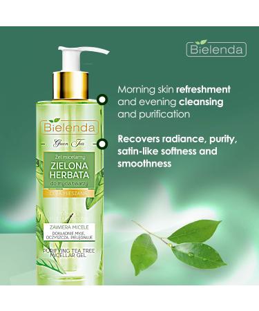 Bielenda Green Tea - Micellar Gel - Designed For Daily Cleansing And Purifying Combination Skin-Green Tea Micellar Gel For Face Cleansing - 200 ml - Buy Online on GoSupps.com