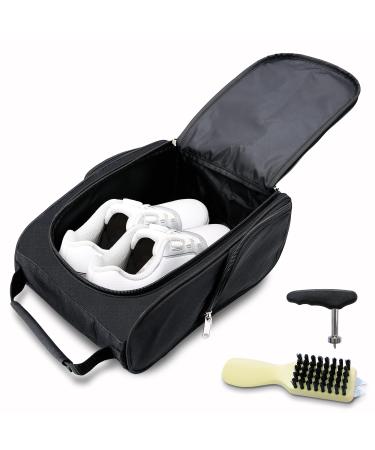 KYTAI Golf Shoes Bag Travel Sports Shoe Case with Golf Shoes Spike Wrench Club Brush for Golf Tennis and Other Accessories Black