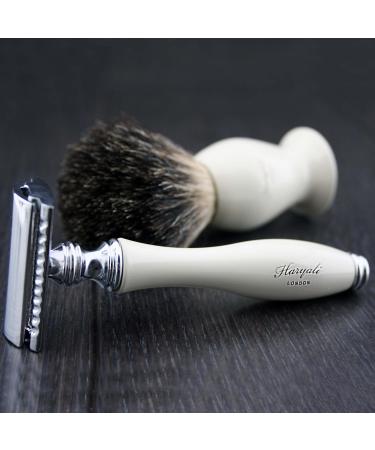 DE Safety Razor with Black Badger Hair Brush - Premium Shaving Experience | International Shipping - Buy Online on GoSupps.com