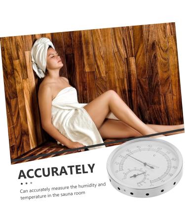 Lifkomic Wall Clocks & Sauna Accessories Set 4-Piece Multifunctional Silver Steel Thermometer & Moisturizer Perfect for Home Decor - Buy Online on GoSupps.com