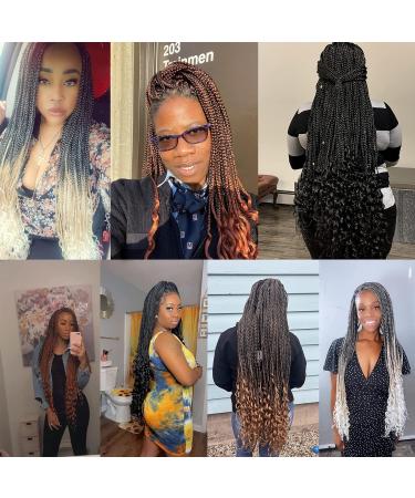 Xtrend 8 Packs 18 Inch Box Braids Crochet Hair | Medium Knotless Pre-looped Synthetic 3X Braiding Hair Extension for Women | 18Strands/pack 1B | Pack of 8 - Buy Online on GoSupps.com