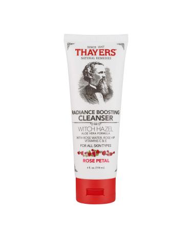 THAYERS Rose Petal Radiance Boosting Cleanser with Vitamin C and Vitamin E  4 Ounces