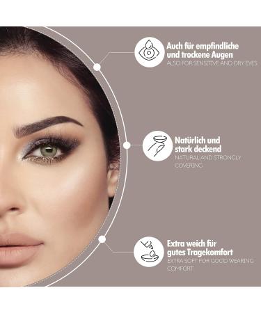 Buy Bella Elite Gray Olive Contact Lenses - Strongly Covering Monthly Olive-Green Lenses for Dark Eyes | -0.00 Dioptre - Buy Online on GoSupps.com