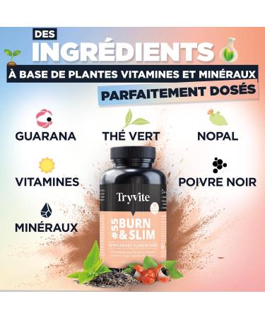 Fat Burner for Men and Women | Powerful and Effective Hunger Suppressant Slimming Weight Loss Quickly | TRYVITE Burn & Slim | 90 Capsules - Buy Online on GoSupps.com