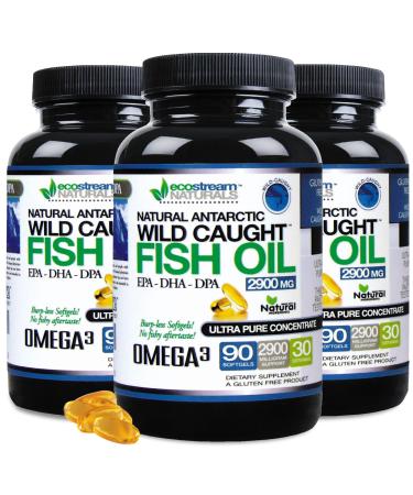 ecostream Naturals (Pack of 3 Wild Caught Omega 3 2 900 Milligrams. Now with Even More DPA-EPA-DHA