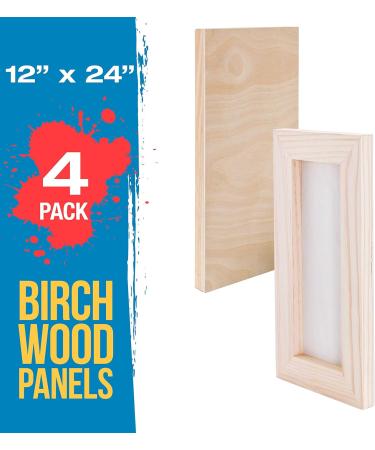 U.S. Art Supply 12x24 Birch Wood Paint Pouring Panel Boards - Pack of 2, 3/4 Deep Cradle - Artist Wooden Canvases for Painting Mixed-Media Acrylic, Oil, Watercolor, Encaustic - Buy Online on GoSupps.com