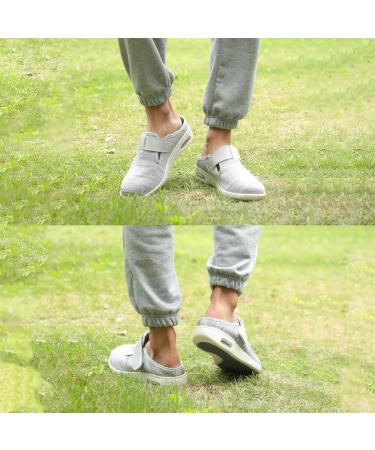 Mens Diabetic Slippers - Adjustable Backless Air Cushion Comfort Sneakers for Swollen Feet | Lightweight Non-Slip Footwear in Light Gray Size 12 - Buy Online on GoSupps.com