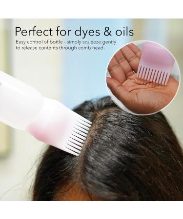 Unel Hair Oil Applicator Bottles (2 PCS) - Easy-to-Use Root Comb Applicators for Hair Dyes & Oils (Pink) - Buy Online on GoSupps.com