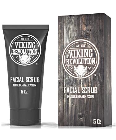 Viking Revolution Microdermabrasion Face Scrub for Men - Facial Cleanser for Skin Exfoliating Deep Cleansing Removing Blackheads Acne Ingrown Hairs - Mens Face Scrub for Pre-Shave (1 Pack) 5 Fl Oz (Pack of 1)