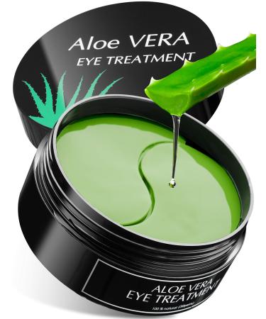 Aloe Vera Eye Treatment Mask ( 30 Pairs ) Reduces Puffiness, Wrinkles, Puffy and Bags Under Eyes, Lightens Dark Circles, Undereye Patches Moisturizes and Anti Aging Skin, Hydrogel Pads with Collagen