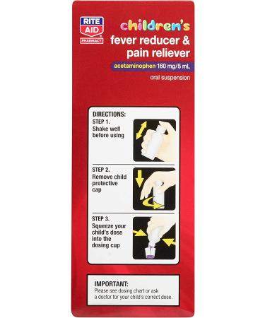 Rite Aid Children's Acetaminophen Grape 160mg - 4oz | Pain & Fever Relief for Kids 2-11 | Children's Cold Medicine - Buy Online on GoSupps.com
