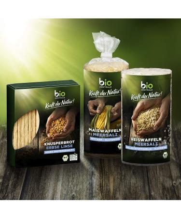 Biocentrale Sea Salt Corn Waffles | Organic Vegan Gluten & Lactose-Free | 12 Pack (120g Each) | Low-Fat Not Fried Snack | Only 3 Ingredients - Buy Online on GoSupps.com