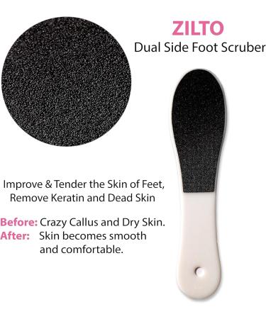 Zilto Professional Foot File for Foot Care Foot Scrubber Foot Scrapper and Double Sided Foot Files For Hard Skin - Callus Remover Hard Skin Remover 3 in 1 Pedicure Set - Buy Online on GoSupps.com