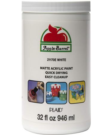 Apple Barrel Acrylic Paint in Assorted Colors (8 Ounce) 20403 White White 8  Fl Oz (Pack of 1)