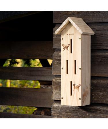 Navaris Wooden Butterfly Habitat - Pinewood Hanging Insect House for Garden - Bug Hotel Shelter - Buy Online on GoSupps.com