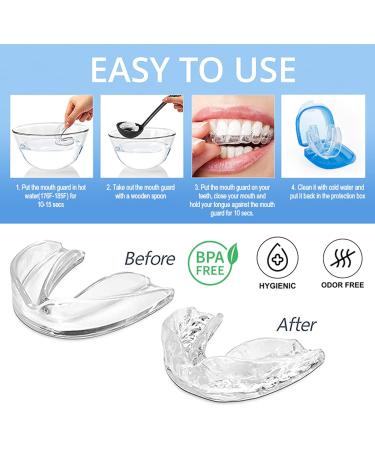 8 Pack Mouth Guard for Grinding Teeth at Night 2 Sizes with Travel Case| Teeth Grinding Mouth Dental Guard for Sleep| Night Guard For Teeth Grinding and Clenching Whitening Tray Sport Athletic - Buy Online on GoSupps.com