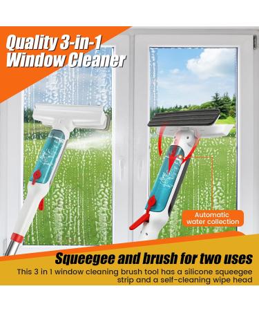 Abizarch Window Squeegee 75 Inch Water Spray Window Cleaner Anti-Scratch Window Washer Equipment with 4 Poles and 4 Scrubbing Clothes for Cleaning Mirror Shower Glass High Window Car ZHAZHAMO - Buy Online on GoSupps.com