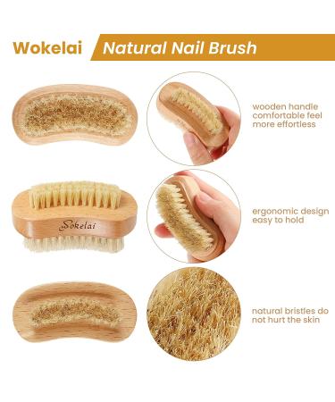 2-Piece Natural Wooden Bristle Nail Brush Set for Manicure & Pedicure | Hand & Foot Scrubber Supply for Men, Women & Girls - Non-Slip Grip - Buy Online on GoSupps.com
