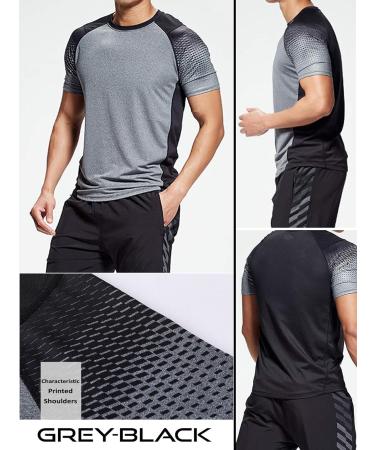5 Pack Men's Active Quick Dry Crew Neck T-Shirts - Bulk Edition 2, Large | Workout Short Sleeve Tee Tops for Athletic Running & Gym - Buy Online on GoSupps.com