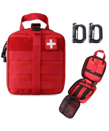 LIVANS Tactical First Aid Pouch, Molle EMT Pouches Rip-Away Military IFAK Medical Bag Outdoor Emergency Survival Kit Quick Release Design Include Red Cross Patch