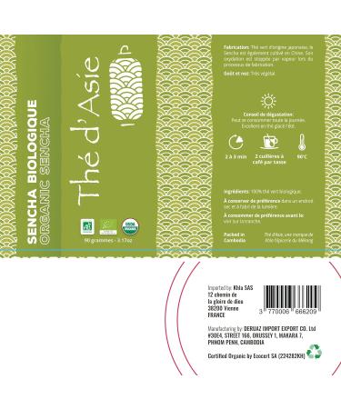  Khla Khla - Organic Sencha Tea - 90g Loose Leaf Tin - Iced Tea - Japanese Sencha Green Tea - Fresh & Fragrant - Dried Leaves - Asian Tea - Origin: China - Iced or Hot - Herbal Tea & Infusion - Buy Online on GoSupps.com