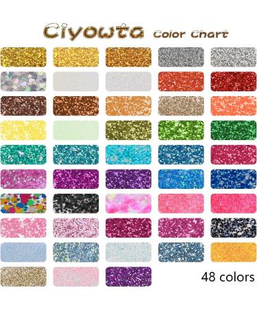 48 Jars Face & Eye Glitter Set - Assorted Colors Nail, Body, Hair Art Fine Loose Chunky Glitter - Buy Online on GoSupps.com