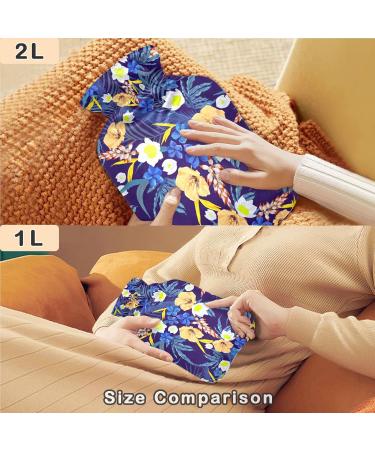 Buy Naanle Hot Water Bottle with Exotic Flowers Cover - 2L Heat & Cold Therapy for Back Pain Relief | International Shipping Available - Buy Online on GoSupps.com