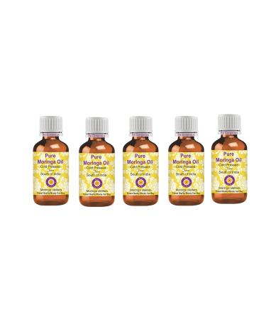 Deve Herbes Pure Organic Moringa Oil (Moringa oleifera) Cold Pressed (Pack of Five) 100ml X 5 (16.9 oz) 3.38 Fl Oz (Pack of 5)