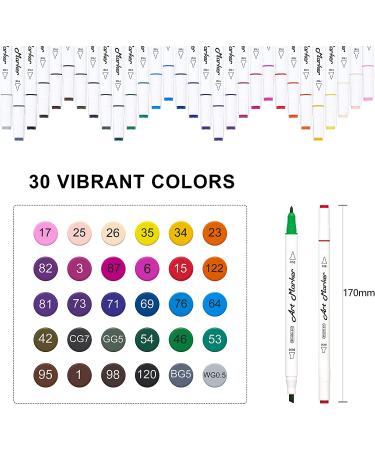 Shuttle Art 30 Colors Dual Tip Art Markers - Permanent Markers for Illustration, Coloring, and Sketching - Buy Online on GoSupps.com