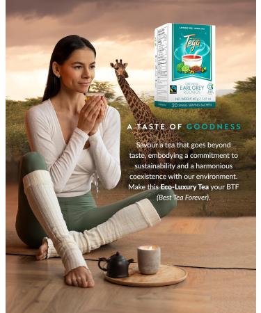 Tega Organic Earl Grey Rooibos Tea | Herbal Tea in Eco-Friendly Tea Bags Fairtrade Carbon Neutral Zero Sugar Caffeine Free 20 Individually Wrapped Tea Bags (Pack of 3) Earl Grey Rooibos Tea 20 Count (Pack of 3) - Buy Online on GoSupps.com