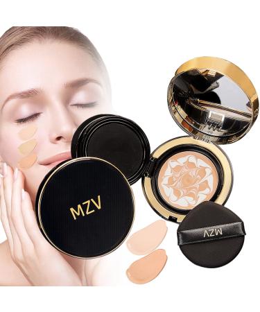 Water Bead Tricolor Latte Concealer Cushion Mzv Cushion Sweatproof Long-Lasting Moisturizing Concealer Light Brightening Cushion for Women All Skin Types (13# + 23#)