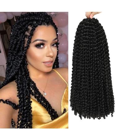 Passion Twist Hair 14 Inch,Water Wave Crochet Hair 8 Packs Passion Twist Crochet Hair For Faux Locs Curly Braiding Hair For Black Women (1B) 14 Inch (Pack of 8) 1B