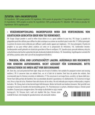 Buy 100% Natural Ginger Powder 1kg - Vegan Additive-Free Gently Dried & Ground Ginger Root - Buy Online on GoSupps.com