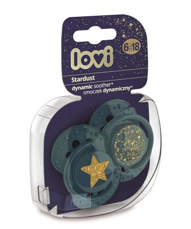 Buy LOVI Silicone Dynamic Pacifier 6-18 Months - 2 Pack in Stardust Green | Best International Shipping - Buy Online on GoSupps.com