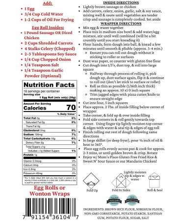 Mom's Place Gluten Free Egg Roll & Wonton Wrap Mix - Delicious & Convenient Option - Buy Online on GoSupps.com