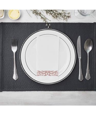 100 Pack Rose Gold Disposable Guest Towels - Soft and Absorbent Linen-Feel Hand Towels for Kitchen, Parties, Weddings - Single-Use Napkins for Events - Buy Online on GoSupps.com