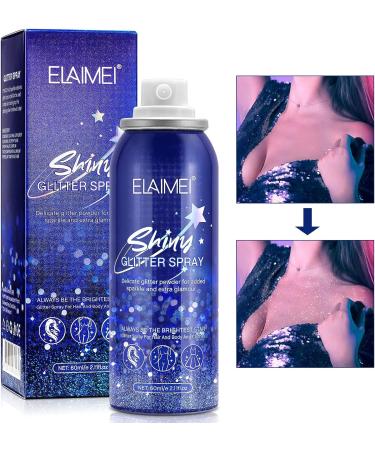 Shiny Glitter Body Spray - Quick-Drying Waterproof Highlighter for Skin, Face, Hair & Clothing (2.11 oz) - Buy Online on GoSupps.com