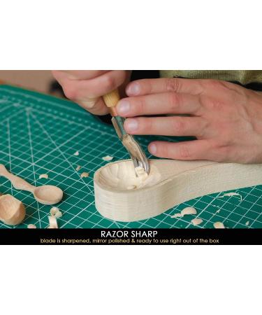 BeaverCraft Wood Carving Bent Gouge K8a/14 0.55 - Spoon Carving Tool for Beginners and Pros - Carbon Steel Blade - Ideal for Adults and Kids - Buy Online on GoSupps.com