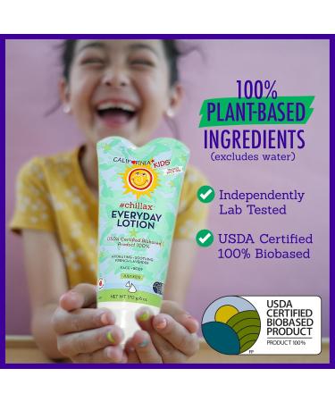California Kids Chillax Lotion - 100% Plant-Based Lavender Lotion for Dry Sensitive Skin | Hypoallergenic Skin Care for Kids | 170g - Buy Online on GoSupps.com